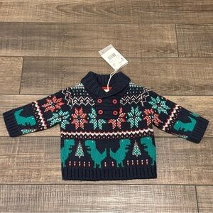 New Du Pareil Au Meme Baby Holiday Dinosaur Wool Sweater 3 Months